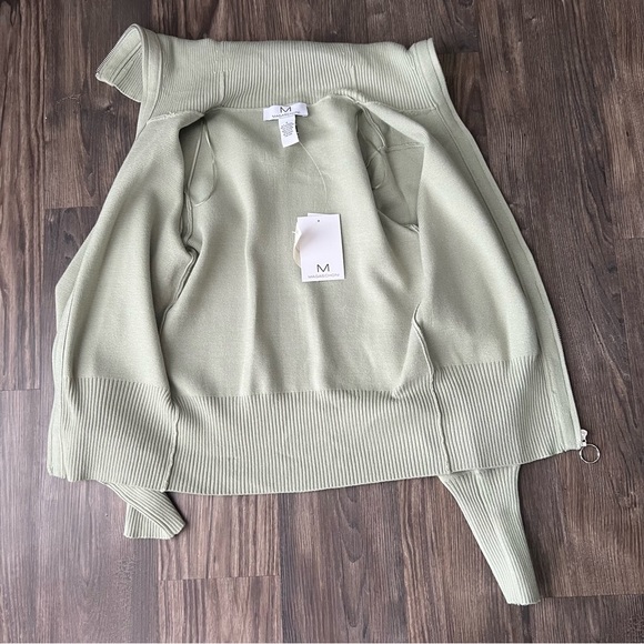Magaschoni Sage NEW  Green Full Zip Knit Viscose Blend Cardigan Sweater - Picture 10 of 16